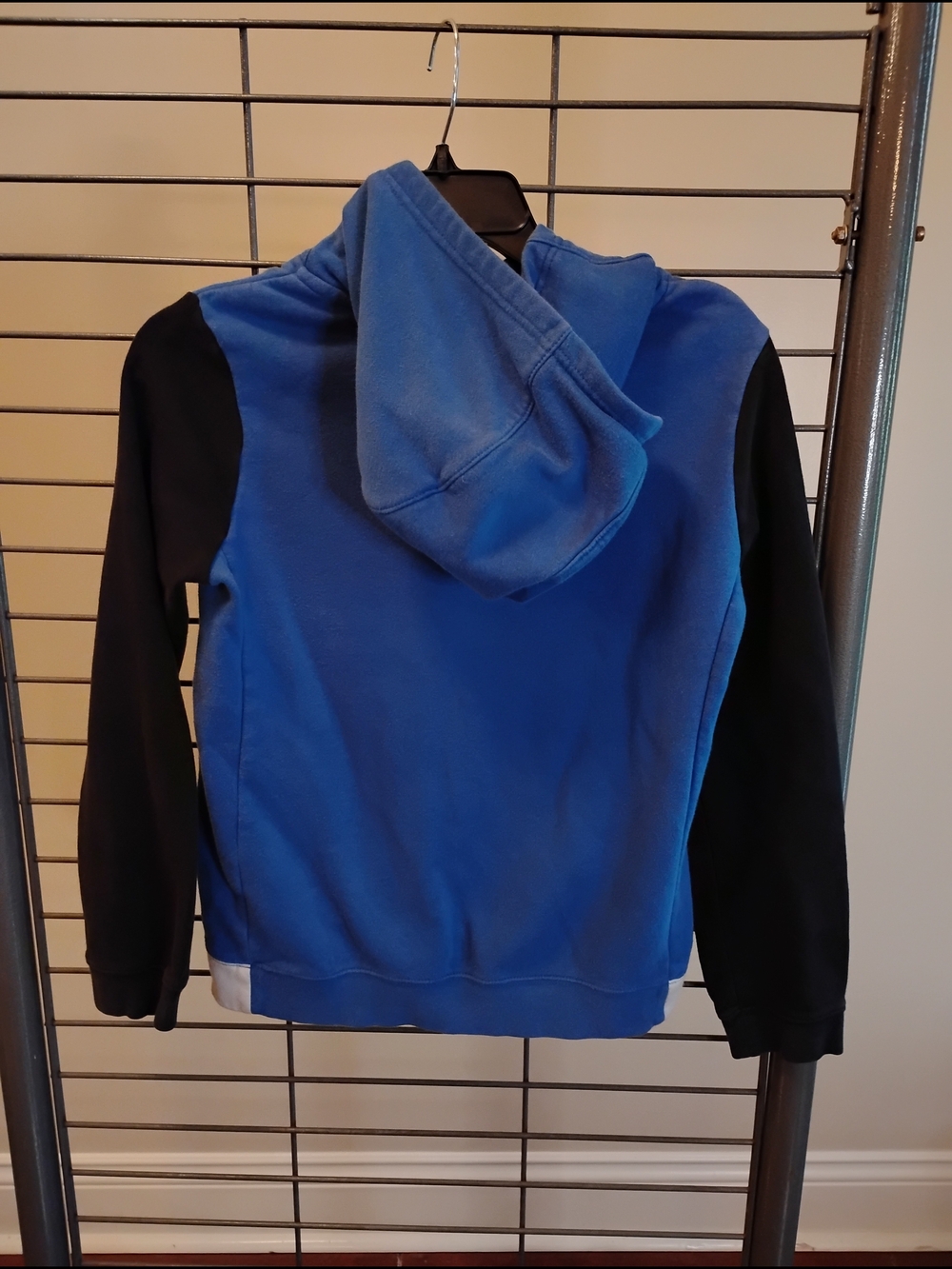 Nike Blue Crewneck Sweatshirt with Black Sleeves and White Logo - Picture 2 of 7